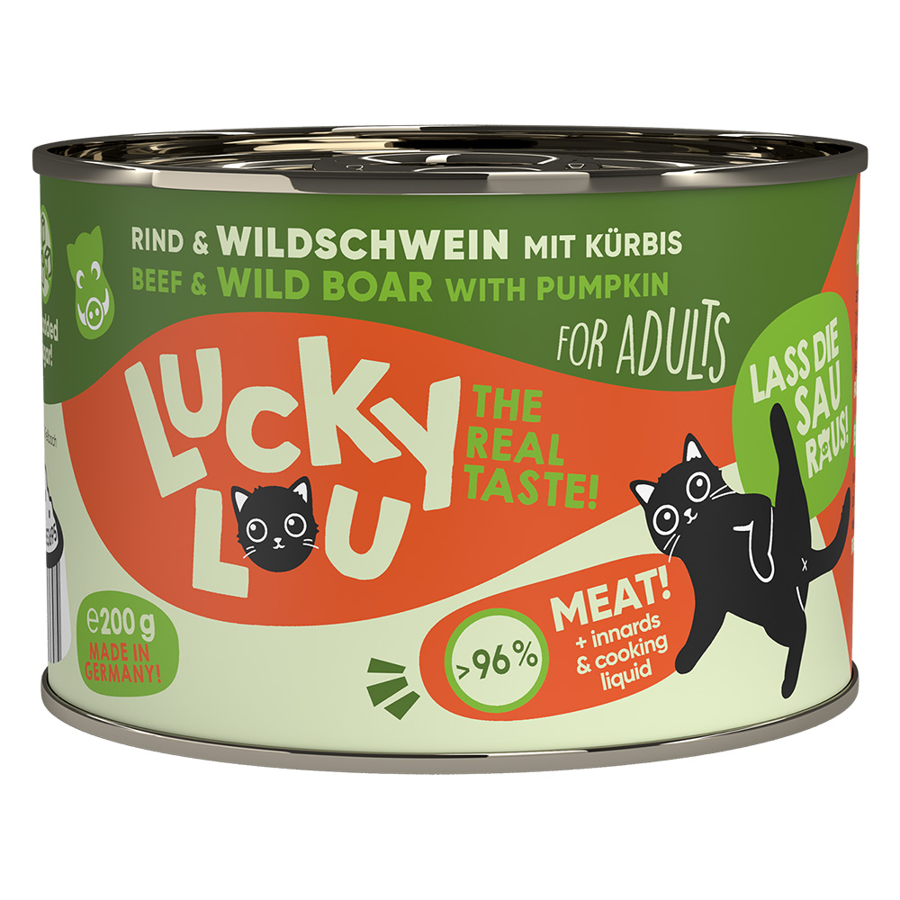Sparpaket Lucky Lou Adult 24 x 200 g -  Rind & Wildschwein von Lucky Lou