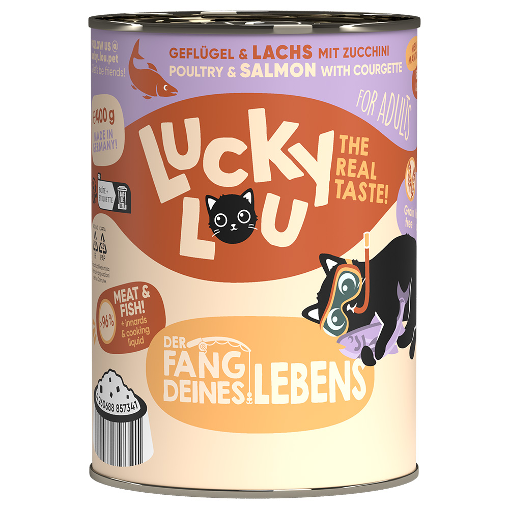 Sparpaket Lucky Lou Adult 24 x 400 g - Geflügel & Lachs von Lucky Lou