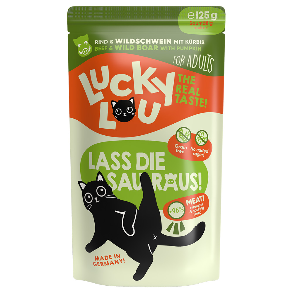Sparpaket Lucky Lou Adult 48 x 125 g - Rind & Wildschwein von Lucky Lou