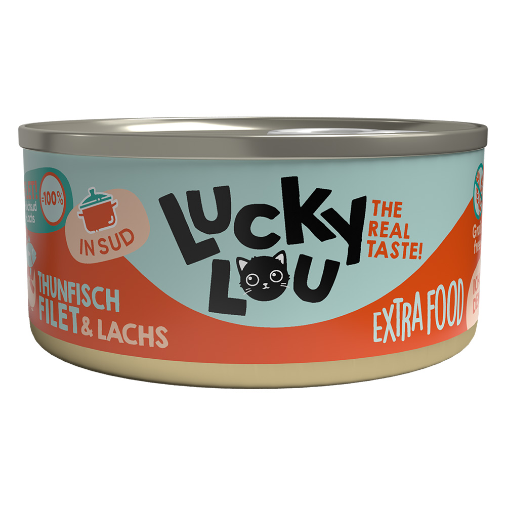 Sparpaket Lucky Lou Extrafood Filet in Brühe 36 x 70 g - Thunfisch & Lachs von Lucky Lou