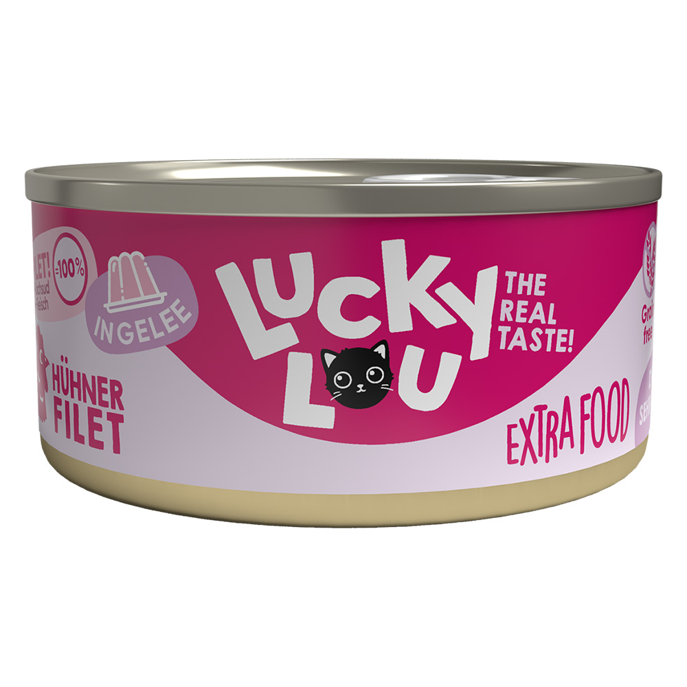 Sparpaket Lucky Lou Extrafood in Jelly 36 x 70 g - Hühnerfilet von Lucky Lou