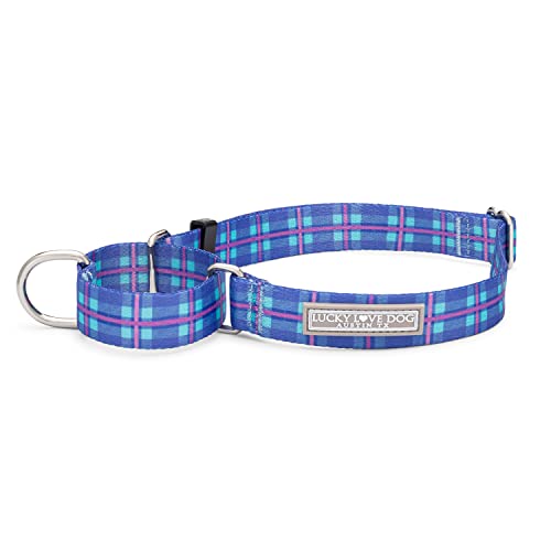 Lucky Love Dog, Martingale-Hundehalsband, hochwertig, rutschfest, Martingale-Halsband für männliche und weibliche Hunde, Blau und Violett – (S, Scotty Mart) von Lucky Love Dog