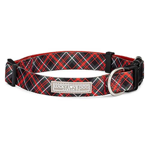 Lucky Love Dog, Schönes immergrünes Hundehalsband, lebendiges Beerenmuster, für Jungen und Mädchen, Größe XL, Heywood-Halsband von Lucky Love Dog