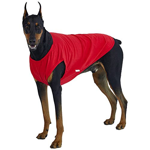 Lucky Petter Ärmelloses Tanktop für Hunde, Baumwollhemden für Hunde, einfarbig, ärmellos, weich, atmungsaktiv, kühles Hunde-Shirt, Haustierkleidung (Größe XXL, Rot) von Lucky Petter