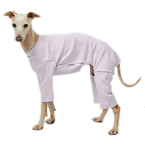 Lucky Petter Basic Hunde-Pyjama, Pastellfarben, langlebig und elastisch, Hunde-Einteiler, Bekleidung, Outfits für Hunde, Jammies, Größe XL, Violett von Lucky Petter