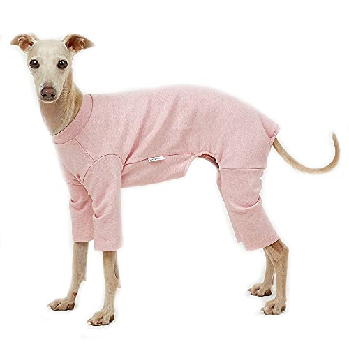 Lucky Petter Basic Hunde-Pyjama, Pastellfarben, langlebig und elastisch, Hunde-Einteiler, Bekleidung, Outfits für Hunde, Jammies, Größe XXL, Rosa von Lucky Petter