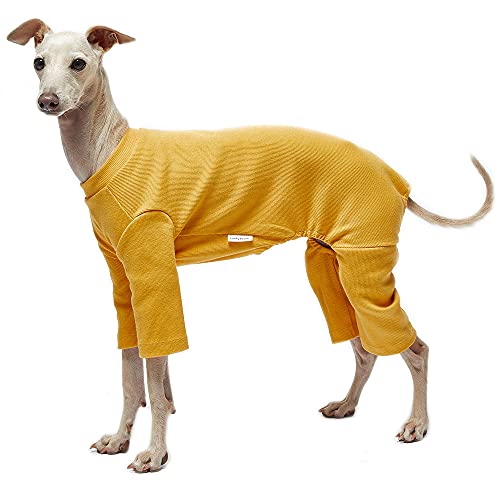 Lucky Petter Haustierkleidung für Hunde, Katzen, Welpen, Basic-Pyjama, langlebig und elastisch, Hunde-Pyjama, Onesie-Outfits (X-Large, Basic Mustard) von Lucky Petter