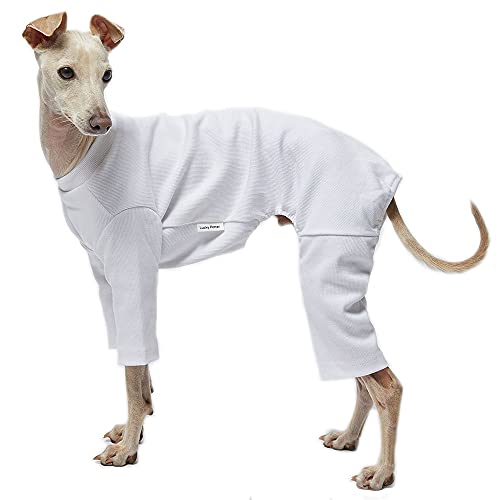 Lucky Petter Hunde-Pyjama für kleine Hunde Basic Onesie Doggie Jammies Hundehemd Dehnbarer Hundeoverall Bodysuit Pjs (2X-Large, Basic White) von Lucky Petter
