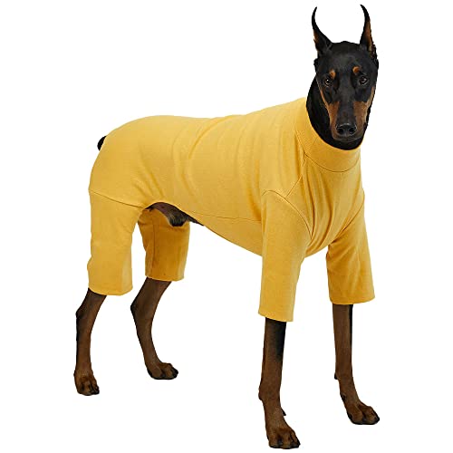 Lucky Petter Hunde-Pyjama für kleine Hunde Basic Onesie Doggie Jammies Hundeshirt Dehnbarer Hundeoverall Bodysuit Pjs (3XL, Basic Mustard) von Lucky Petter