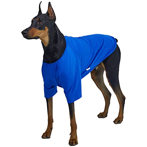 Lucky Petter Hunde-Shirt für kleine Hunde, einfarbig, weich, atmungsaktiv, Baumwolle, Größe 5XL, Blau von Lucky Petter