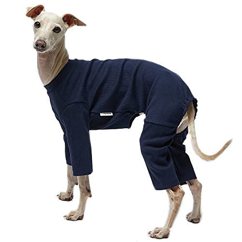 Lucky Petter Hundepyjama für kleine Hunde Basic Onesie Doggie Jammies Hundehemd Dehnbarer Hundeoverall Bodysuit Pjs (2X-Large, Basic Navy) von Lucky Petter