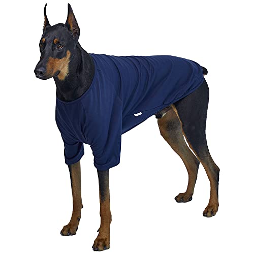 Lucky Petter Hundeshirt für kleine Hunde, einfarbig, T-Shirts, weich, atmungsaktiv, Hunde-Baumwolle, Haustierkleidung (3XL, Marineblau) von Lucky Petter