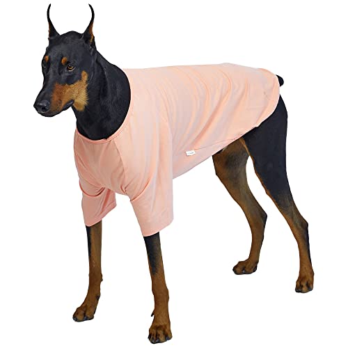 Lucky Petter Hundeshirt für kleine Hunde, einfarbig, T-Shirts, weich, atmungsaktiv, Hunde-Baumwolle, Haustierkleidung (4XL, Pfirsich) von Lucky Petter