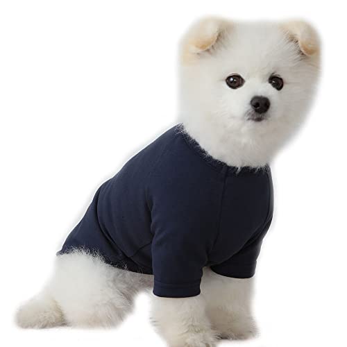 Lucky Petter Hundeshirt für kleine Hunde, einfarbig, weich, atmungsaktiv, Hunde-Baumwolle, Haustierkleidung (groß, marineblau) von Lucky Petter