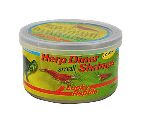 Herp Diner Shrimps klein 35 g - kleine Garnelen für Wasserschildkröten / Bartagamen & andere Reptilien - Wasserschildkrötenfutter mit ca. 80 kleinen Süßwasser-Garnelen - Wasseragamen Tierfutter von Lucky Reptile