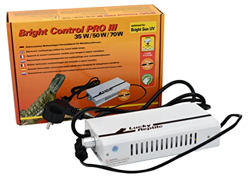 Lucky Reptile Bright Control PRO III - Multiwatt-Vorschaltgerät für Metalldampflampen - Elektronisches Vorschaltgerät für Bright Sun Lampen - Zubehör Terrarium Beleuchtung - 35 / 50 / 70 Watt, Schwarz, 1 Stück (1er Pack) von Lucky Reptile