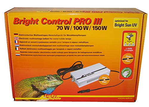 Lucky Reptile Bright Control PRO III - Multiwatt-Vorschaltgerät für Metalldampflampen - Elektronisches Vorschaltgerät für Bright Sun Lampen - Zubehör Terrarium Beleuchtung - 70 / 100 / 150W , Weiß von Lucky Reptile