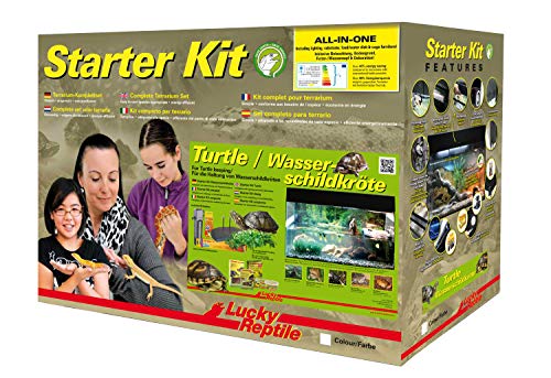 Lucky Reptile Sk80tu-B Starter Kit 80 Cm "Wasserschildkröte" Schwarz - Ca. 80x40x52 Cm, Komplett Mit Beleuchtung + Deko von Lucky Reptile