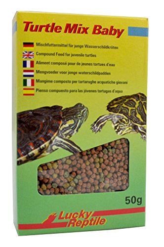 Lucky Reptile Turtle Mix Baby 2 x 50 g - Wasserschildkrötenfutter besonders eiweiß- & calciumreich - Futter für Wasserschildkrötenfutter bis 6 Monate - Schildkröten Futter mit 3-Pellet-System von Lucky Reptile