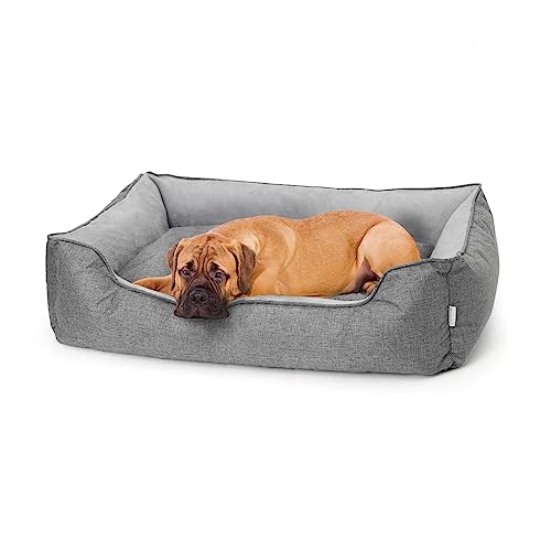 Hundebett Waschbar Orthopädisches Hundebett für Grosse Hunde Hundebett Flauschig Schlafplätze & Möbel für Kleine Hunde, 120x85x23cm - Grau von Lucky Sign