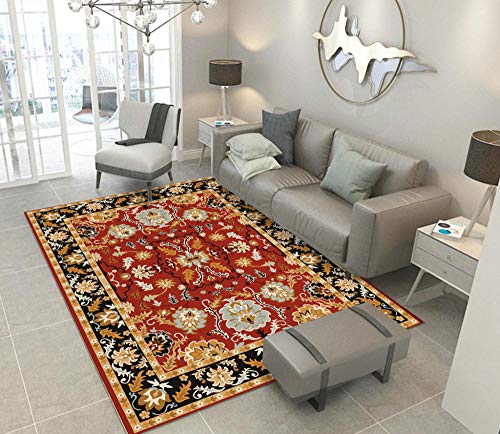 YQZS Schlafzimmer Wohnzimmer Kids Decor Teppiche Klassischer roter Druck Teppich Bad Küche Soft Teppich Bodenmatte Home Decor,160X230CM(63X90inch) von Lucky girls