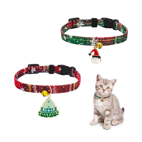 LuckyOpt Katzenhalsband, verstellbar, 17,8 - 30,5 cm, Schnellverschluss, Katzenhalsband mit Glöckchen, Blumenmuster, mit Schnellverschluss-Schnalle für Kätzchen, Welpen, tägliches Zubehör von LuckyOpt