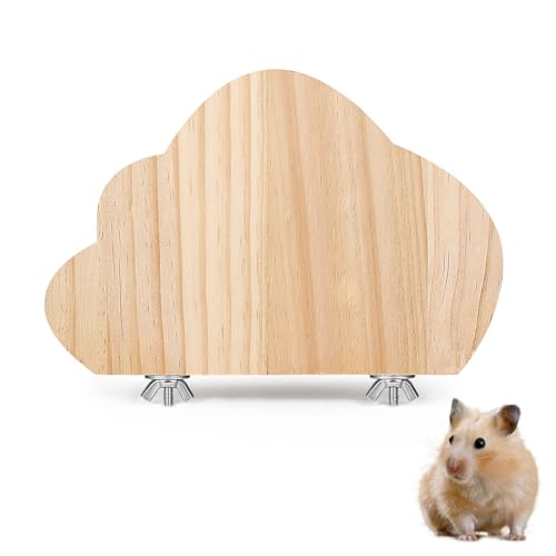 LuckyOpt Natürliche Hamsterplattform aus Holz, Wolkenform, Plattform für Hamsterkäfig, Spiel- und Stand-Kletterplattform, 18 x 12 cm, Hamsterkäfig-Zubehör für Meerschweinchen, Rennmäuse, Mäuse, Parro von LuckyOpt