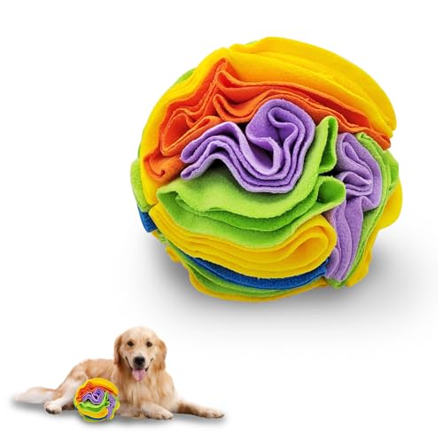 LuckyOpt Schnüffelball für Hunde, 20 cm, Filzstoff, Schnüffelball für kleine bis mittelgroße Hunde, buntes Hunde-Puzzle-Spielzeug zur Reduzierung von Stress und zur Linderung von Langeweile, von LuckyOpt