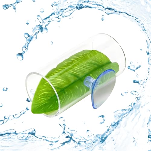 LuckyOpt Transparent Betta Fisch Acryl Rohr Tunnel, Betta Fisch Habitat mit Saugnäpfen, Betta Fisch Spielzeug Versteck Tube für Beobachtung Kleine Fisch Garnelen (Transparent) von LuckyOpt