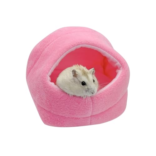 LuckyOpt Warmes Hamsterbett, niedliches Mini-Meerschweinchenbett, Winter-Hamsternest mit abnehmbarer Bettwäsche, weiches Kleintierbett für Meerschweinchen, Syrer, Igel, Rennmäuse und kleine Haustiere von LuckyOpt