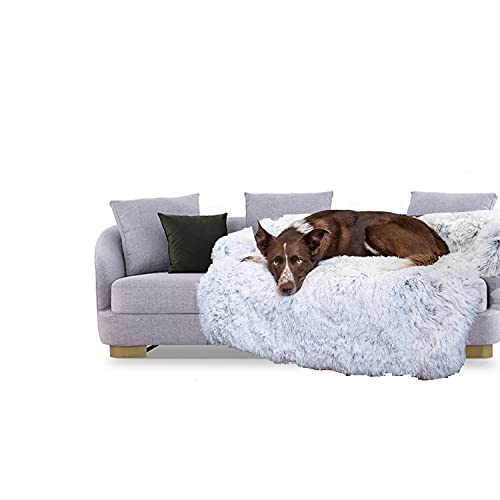 Orthopädisches Hundebett Ergonomisches Hundesofa - Hundecouch mit eierförmiger Kistenschaum für kleine Hunde, waschbar rutschfest Hundebetten (L, grau) von Lucpetk