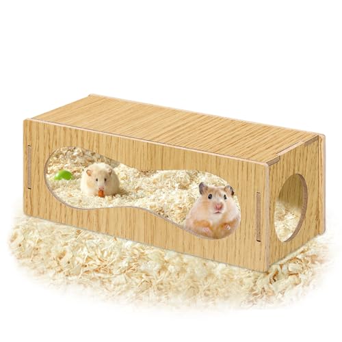 Lucxhcky Hamsterversteck Hamsterhaus, Holz Hamsterhaus, Hamsterversteck, Hamsterhütte, Hamsterkäfig, Zubehör für Lebensaktivitäten, Hamsterspielzeug, Hamsterdekoration (klein) von Lucxhcky