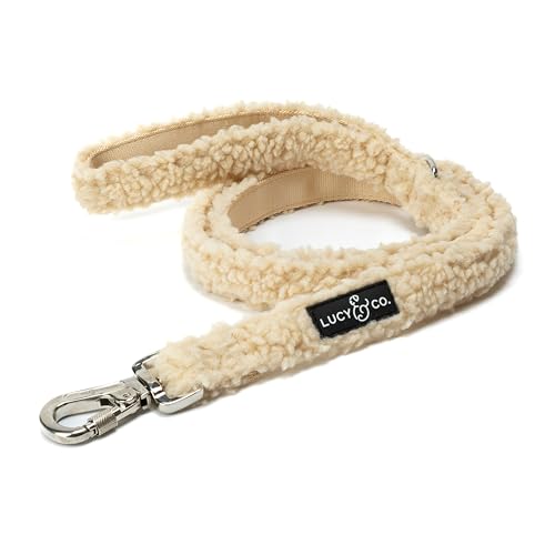 Lucy & Co. 152 cm lange Hundeleine – Cider Teddy – Designer-Leine für große Hunde, kleine Hundeleine oder mittelgroße Hundeleine – Welpenleine – Hundezubehör – Hundezubehör (groß, beige Teddy) von Lucy & Co.