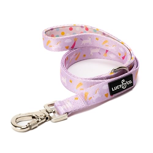 Lucy & Co. 152 cm lange Hundeleine – Unicorn Magic – Designer-Leine für große Hunde, kleine Hundeleine oder mittelgroße Hundeleine – Welpenleine – Hundezubehör – Hundezubehör (groß, lila und rosa von Lucy & Co.