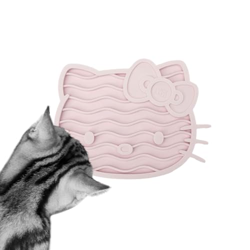 LucyBalu X Hello Kitty ZENCAT Schleckmatte für Katzen | Katzen Leckmatte | Slow Feeder für Katzen | Katzen Schleckmatte aus lebensmittelechtem Silikon | Silikonmatte zum Schlecken für Katzen | Rosa von LucyBalu