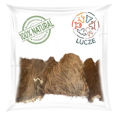 Lucze® - Hirschhaut für Hunde - wie Pferdehaut mit Fell 1kg - Hirschhaut Kauknochen - Kauartikel Hund - 100% natürlich - Kausnacks Leckerlis von Lucze