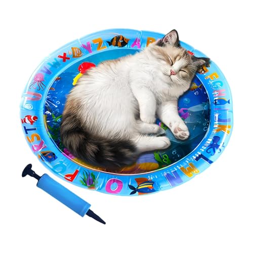 Lueear Wassersensorische Spielmatte für Katzen – Kühlmatte für Indoor-Katzen – Verdickte sensorische Wasserspielmatte für Katzen, Wassersensor Spielmatte, kühle bequeme Spielmatte von Lueear