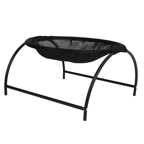 Lufodon Black Breathable Mesh Elevated Cat Hammock Bed, Sturdy Metal Frame, Easy Assembly, 45x30x4cm, Indoor Pet Bed (Mesh Style Black) von Lufodon