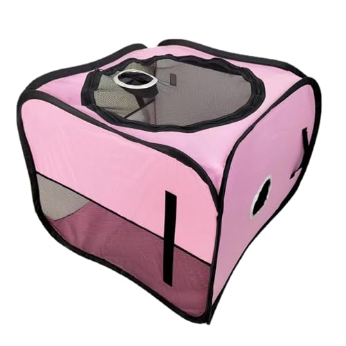 Lufodon Faltbare Haustier-Trockenbox mit großem Platz zum Trocknen der Haare von Katzen und Hunden, Grauer Haartrockner zum Baden (Pink) von Lufodon