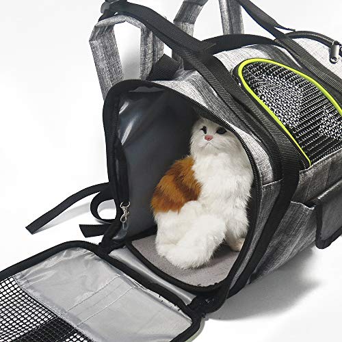 Lufodon Faltbarer, tragbarer Haustierträger, atmungsaktiv, multifunktionaler Rucksack für Katzen und Hunde, ideal für Flugreisen und Outdoor-Abenteuer, Grün. von Lufodon