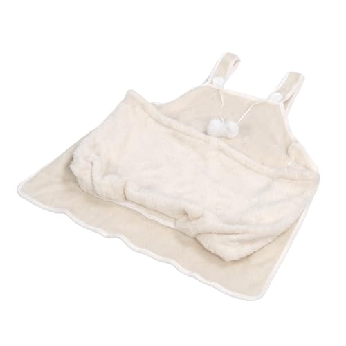 Lufodon Kuschelige Katzentrageschürze, weiches Korallenvlies, warme Tasche für Kätzchen, sicherer Kuschelplatz, beige Haustiertragetasche von Lufodon