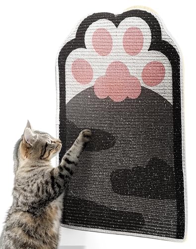 Lukamoo® Kratzmatte für Katzen, Wandmontage, 61 x 40,6 cm, für Hauskatzen (graues Tabby) von Lukamoo