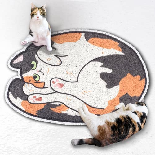 Lukamoo® Niedliche Katzenstreumatte (81,3 x 61 cm), extragroß/XL, für Katzenklo und niedliche Katzentoilette, Katzenzubehör für Indoor-Katzen, beste Weihnachtsgeschenke für Katzen, von Lukamoo