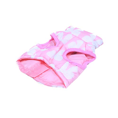 Lukasz Winter Warme Hundekleidung Weste RüStung Jacket, Rosa + WeißEr Bogen XS von Lukasz