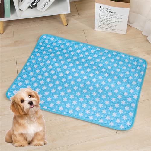 Lukery 2 Stück Wickelunterlage Waschbar für Hunde, Welpenunterlagen Wiederverwendbare Matten Trainingspads für Hunde Schnell Absorbierend (L(70 * 50cm),Schneeflocke) von Lukery