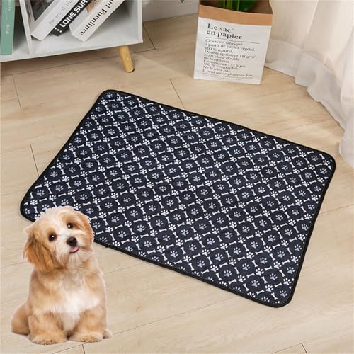 Lukery 2 Stück Wickelunterlage Waschbar für Hunde, Welpenunterlagen Wiederverwendbare Matten Trainingspads für Hunde Schnell Absorbierend (M(60 * 45cm),Hundefüße) von Lukery