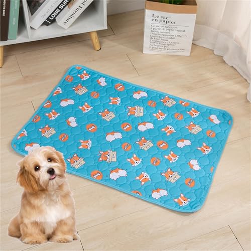 Lukery 2 Stück Wickelunterlage Waschbar für Hunde, Welpenunterlagen Wiederverwendbare Matten Trainingspads für Hunde Schnell Absorbierend (XL(100 * 70cm),Niedlicher Shiba Inu) von Lukery