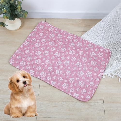 Lukery 2 Stück Wickelunterlage Waschbar für Hunde, Welpenunterlagen Wiederverwendbare Matten Trainingspads für Hunde Schnell Absorbierend (XXL(150 * 90cm),Hundefußabdrücke) von Lukery