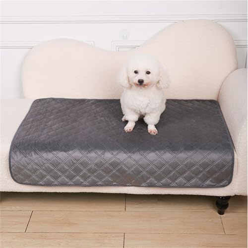 Lukery 2 Stück Wickelunterlage Waschbar für Hunde, Welpenunterlagen Wiederverwendbare Matten Trainingspads für Hunde Schnell Absorbierend für Autositz/Sofa (L(70 * 50cm),Grau) von Lukery