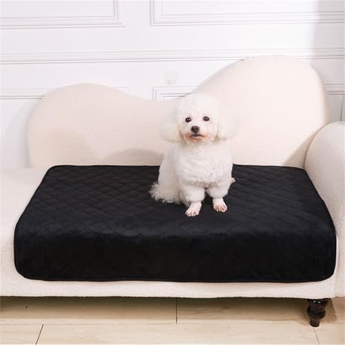 Lukery 2 Stück Wickelunterlage Waschbar für Hunde, Welpenunterlagen Wiederverwendbare Matten Trainingspads für Hunde Schnell Absorbierend für Autositz/Sofa (L(70 * 50cm),Schwarz) von Lukery